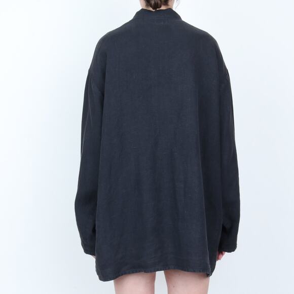 Vintage  90s FLAX by angelheart Oversize 100% Linen Jacket M - Picture 6 of 9